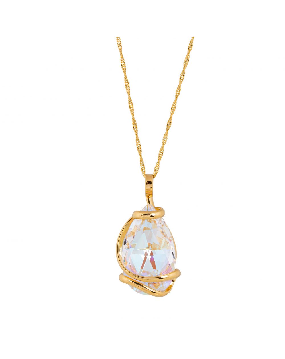 ovale Swarovski munt kristal ketting