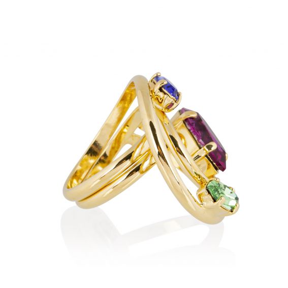 Andrea Marazzini - Bague cristal Swarovski Navette F09 Arlequine Mon Rêve