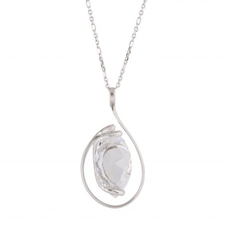 ovale Swarovski munt kristal ketting