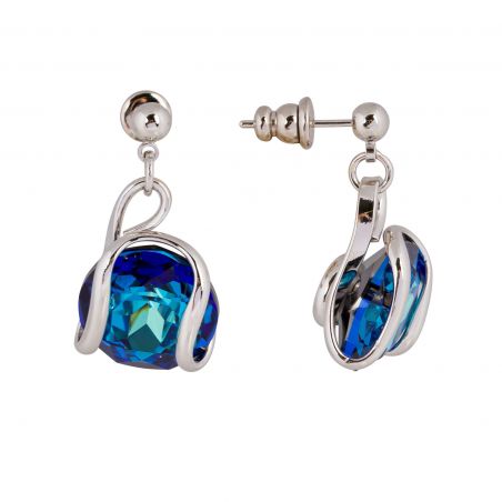 Boucles d'oreilles Andrea Marazzini - Cristal Swarovski Cherry Bermuda Blue Courtes