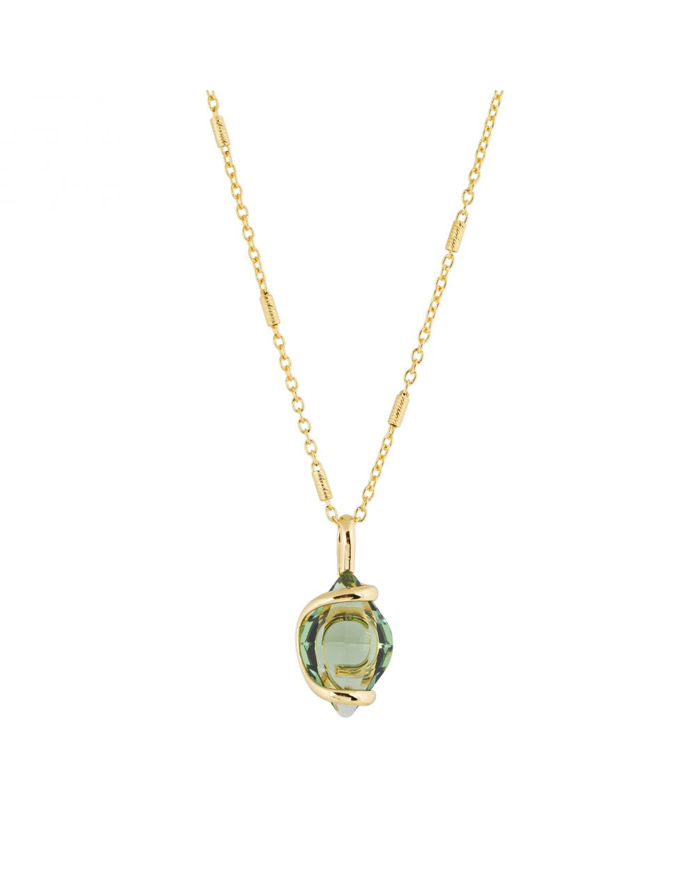 ovale Swarovski munt kristal ketting