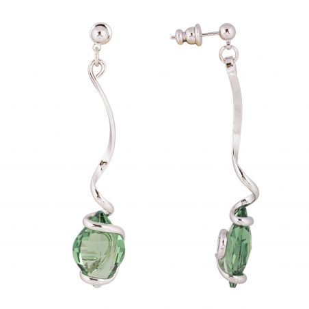 Boucles d'oreilles Andrea Marazzini - Cristal Swarovski Lemon Erinite Longues