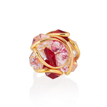 Andrea Marazzini - Bague cristal Swarovski Flower F11 Mix Red