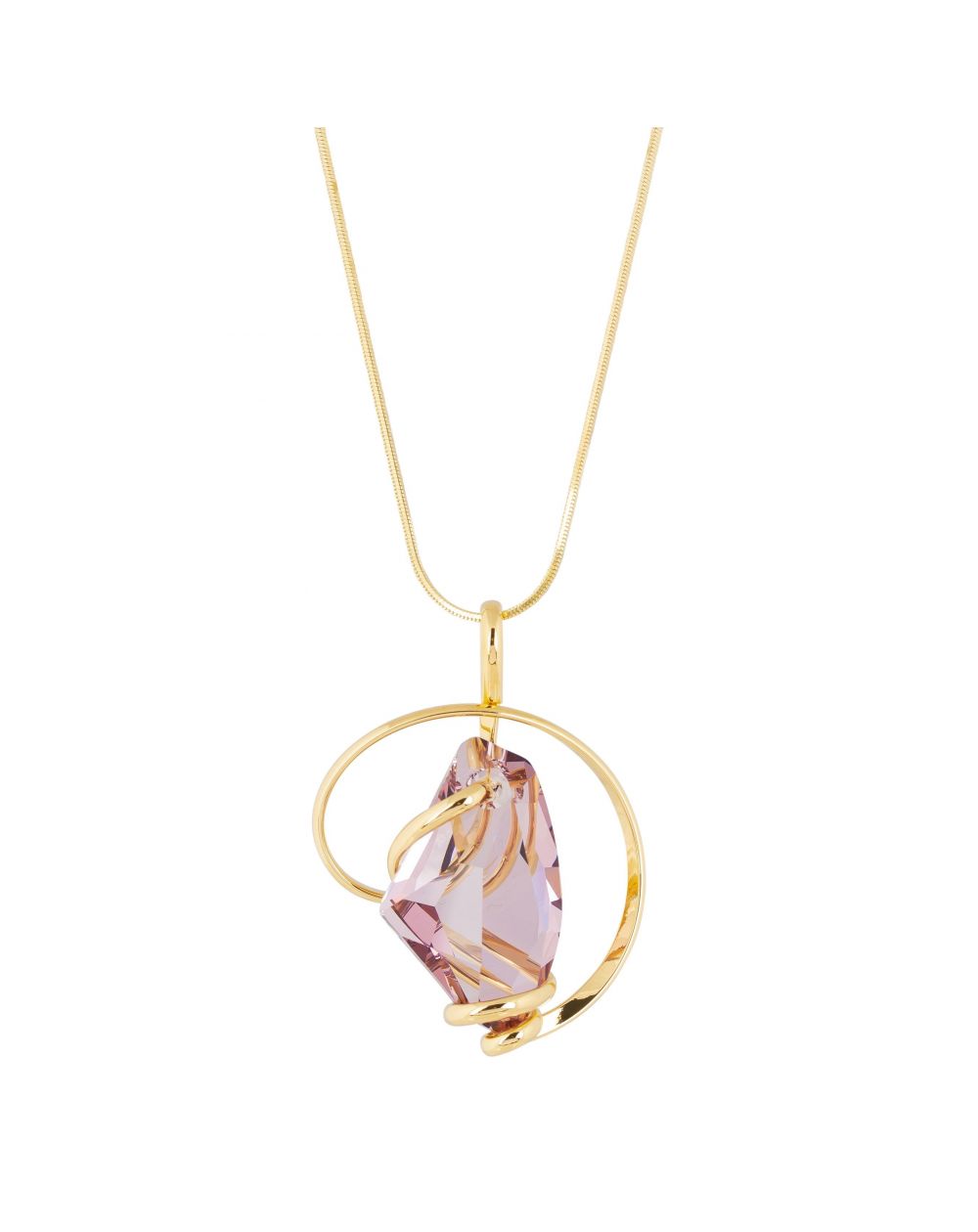 Marazzini ovale Swarovski kristal ketting Fuschia Doppio Cerchio