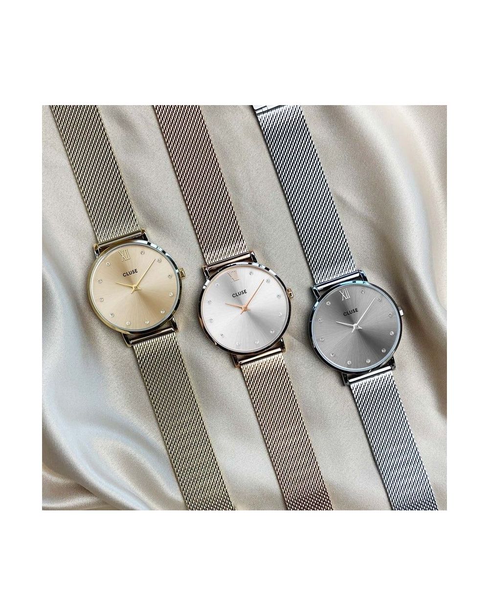 CLUSE Watch - Triomphe Steel White Pearl, Silver Color