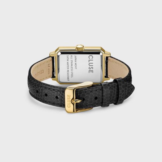 Montre CLUSE - Fluette Leather Black Lizard Gold - CW11504