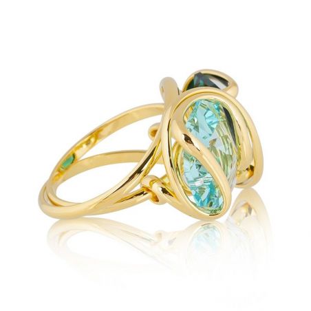 Ring Marazzini Swarovski Crystal Oval Light Turquoise