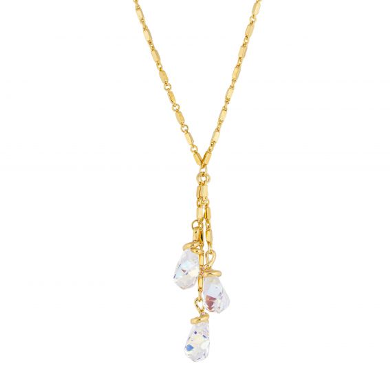 Marazzini ovale Swarovski kristal ketting Fuschia Doppio Cerchio