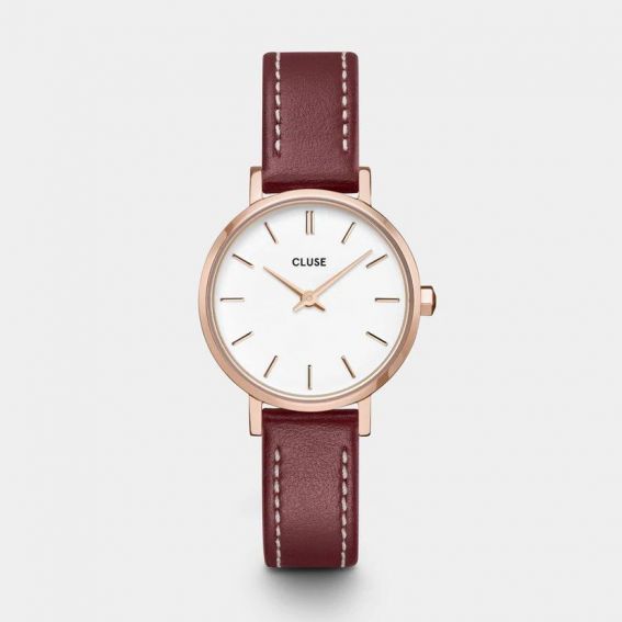 CLUSE horloge - Boho Chic Petite Mesh zwart, roségouden kleur