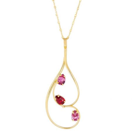 Marazzini ovale Swarovski kristal ketting Fuschia Doppio Cerchio