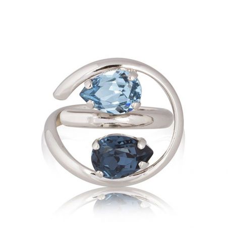 Andrea Marazzini - Bague cristal Swarovski Mignon Dark Blue Double