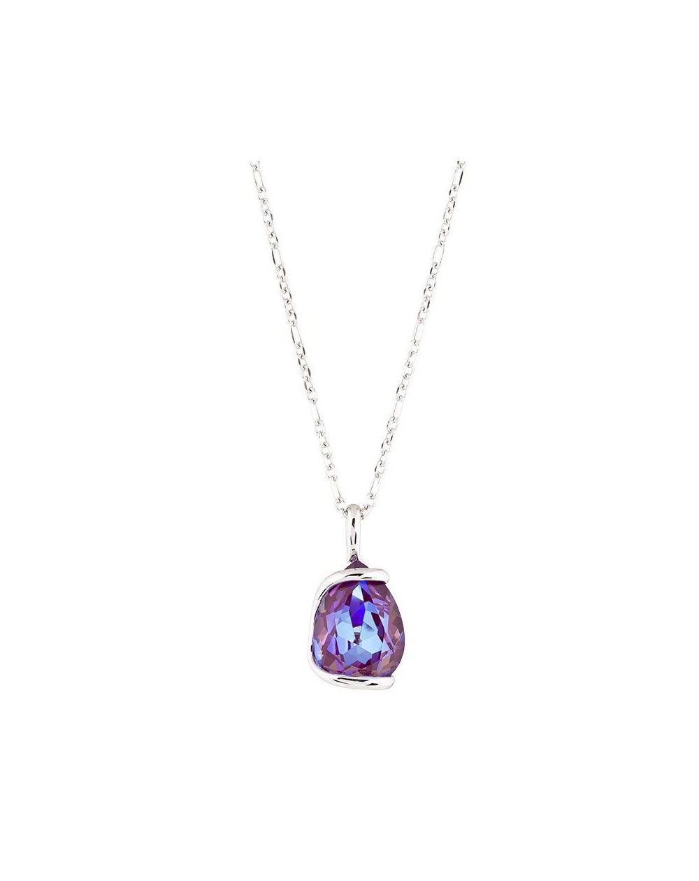 Marazzini ovale Swarovski kristal ketting Fuschia Doppio Cerchio