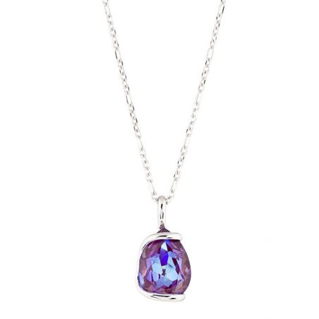 Marazzini ovale Swarovski kristal ketting Fuschia Doppio Cerchio