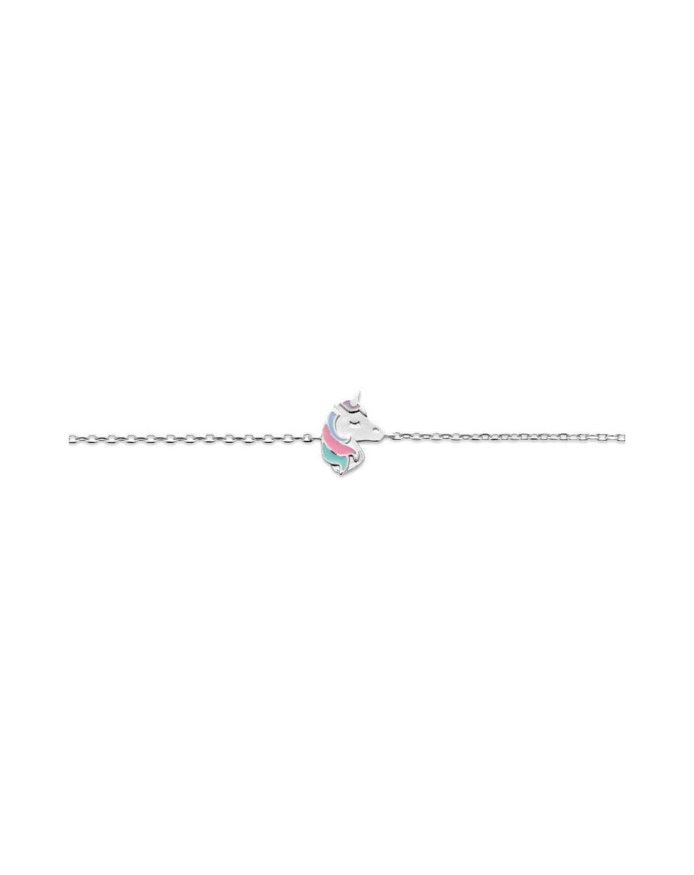 Bracelet tête de licorne argent rhodié