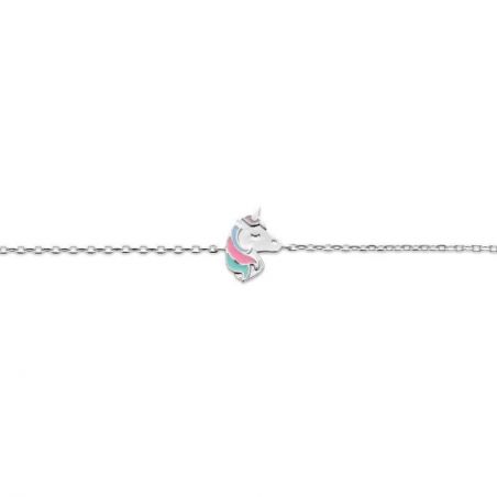 Bracelet tête de licorne argent rhodié