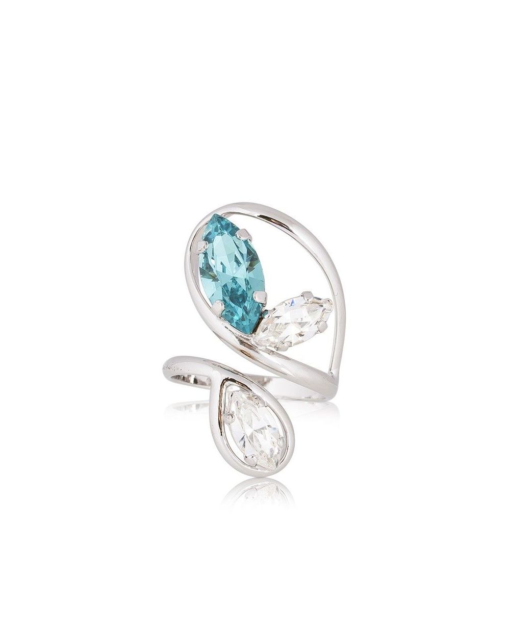 Andrea Marazzini - Bague cristal Swarovski Navette Light Turquoise Printemps