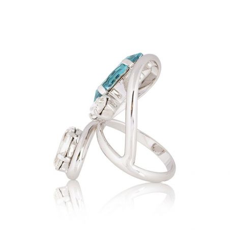 Andrea Marazzini - Bague cristal Swarovski Navette Light Turquoise Printemps