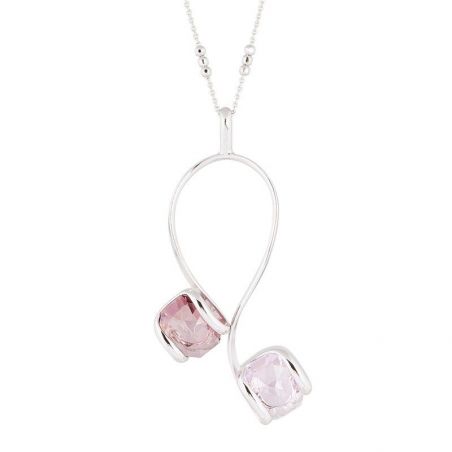 Marazzini ovale Swarovski kristal ketting Fuschia Doppio Cerchio