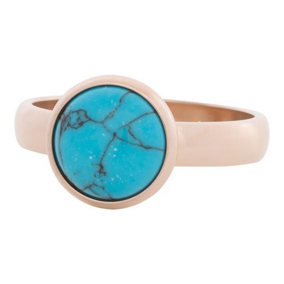 Anneau couvrant iXXXi solitaire marbré bleu turquoise iXXXi rosé - Bijou et bague iXXXi