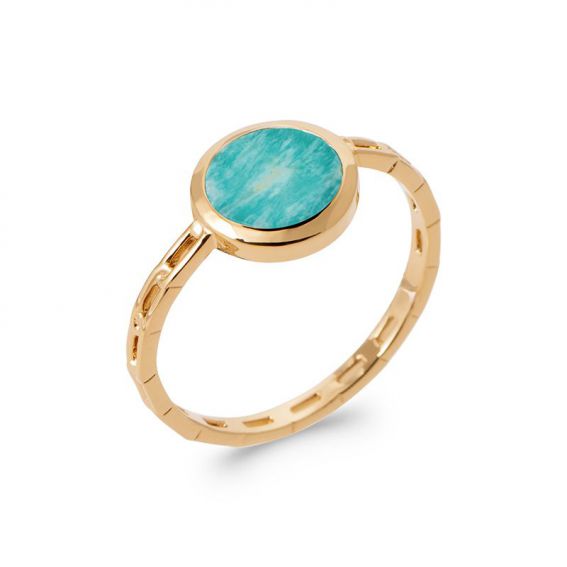 18k gold plated Amazonite ring