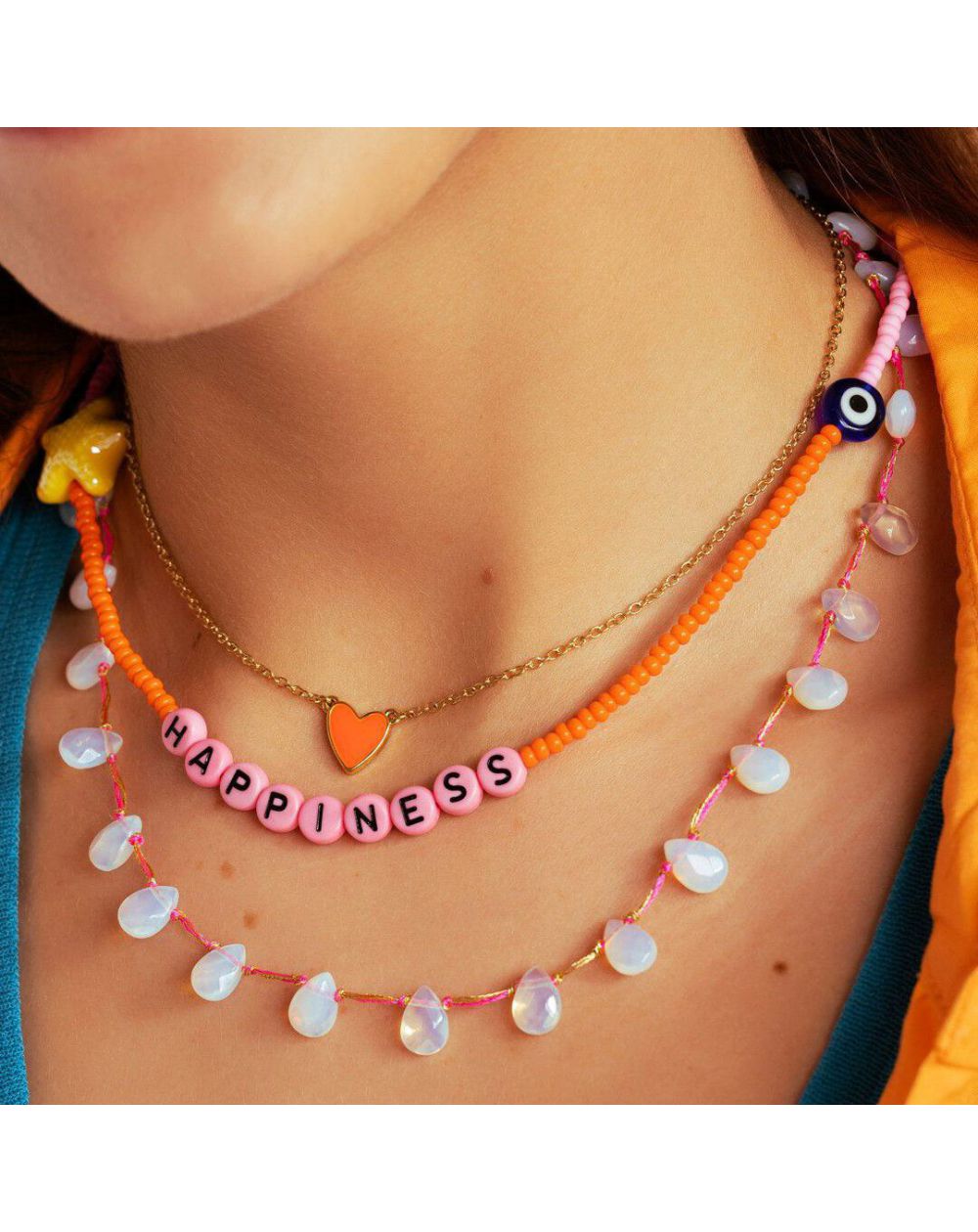 Collier Mya Bay Neon Orange Heart - CO-164 - Bijoux et Marque Mya Bay