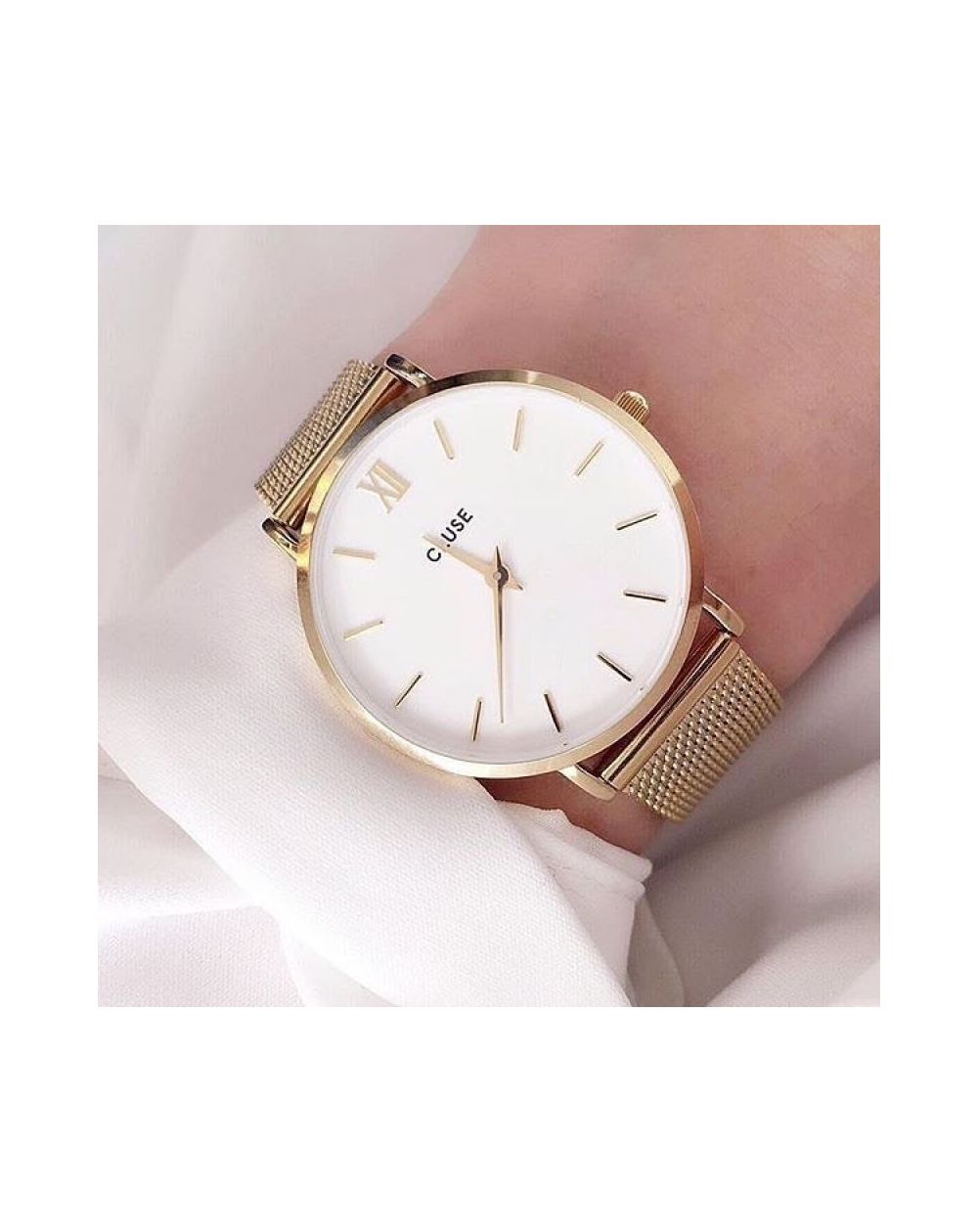 Montre CLUSE - La minuit Mesh rose gold/white - Bracelet acier