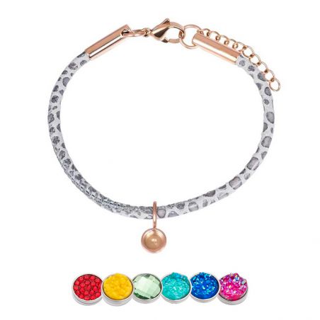 Bracelet iXXXi Cuir base top part rosé - Bracelet iXXXi