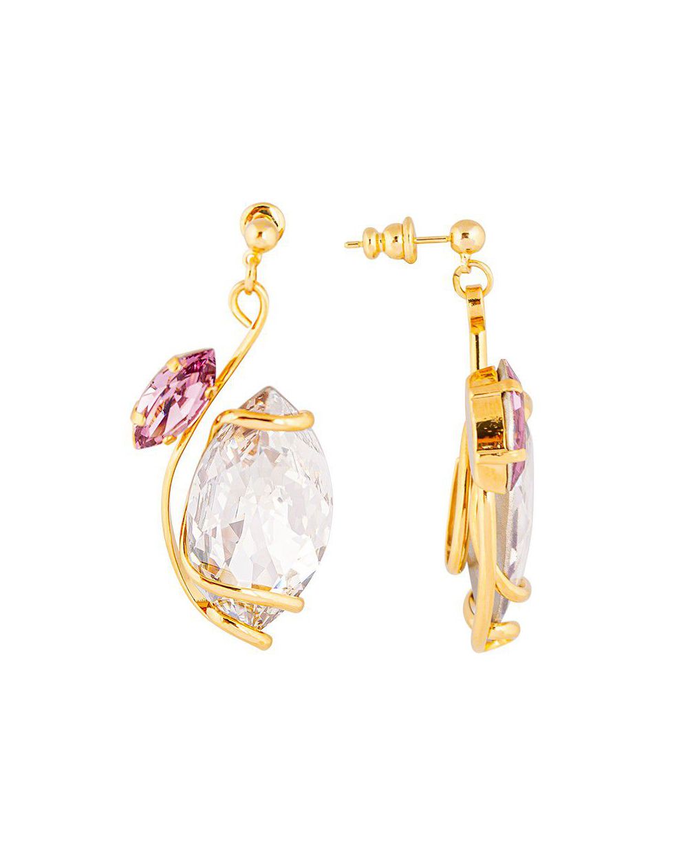 Boucles d'oreilles Andrea Marazzini - Cristal Swarovski Big Navette Golden Shadow