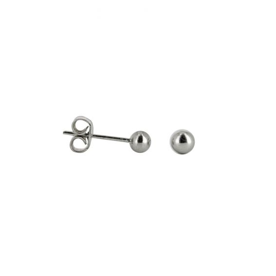 Boucles d'oreilles perceuses boules argentées de 4mm de diamètre