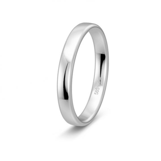 18ct white gold half-curved...