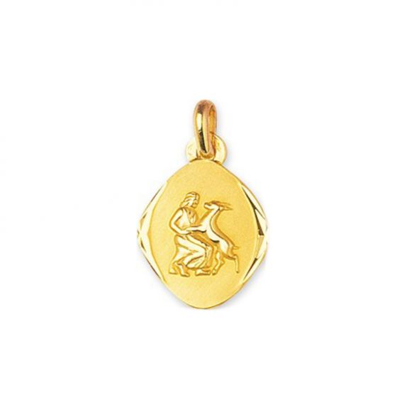 Bijoux or et personnalisé Médaille signe astrologique vierge or jaune 9 carats