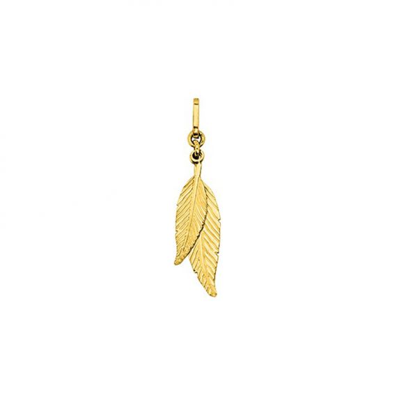 9 carat yellow gold feathers