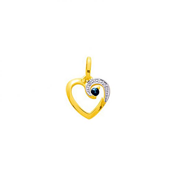 Heart pendant with sapphire...