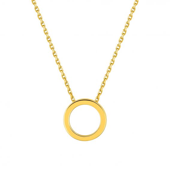 Bijoux or et personnalisé Collier cercle plat or jaune 9 carats