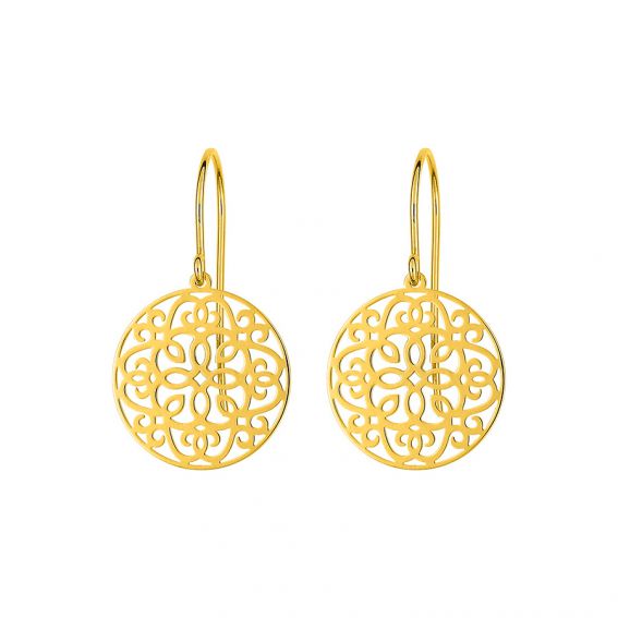 Bijoux or et personnalisé Boucles d'oreilles arabesque or jaune 9 carats