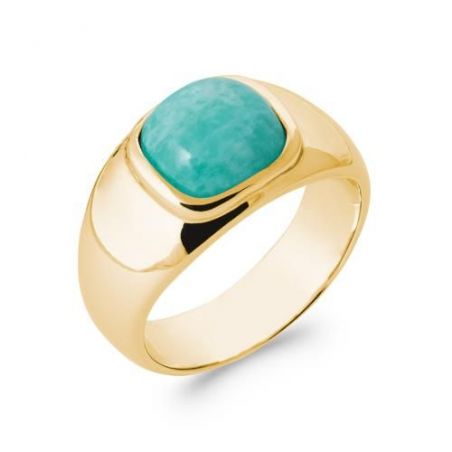 Bague pl-or 750 5mic amazonite