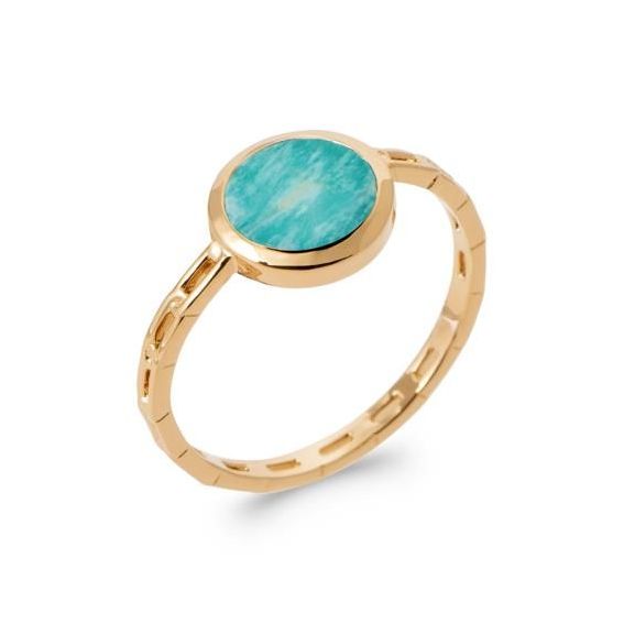 Bague pl-or 750 5mic amazonite