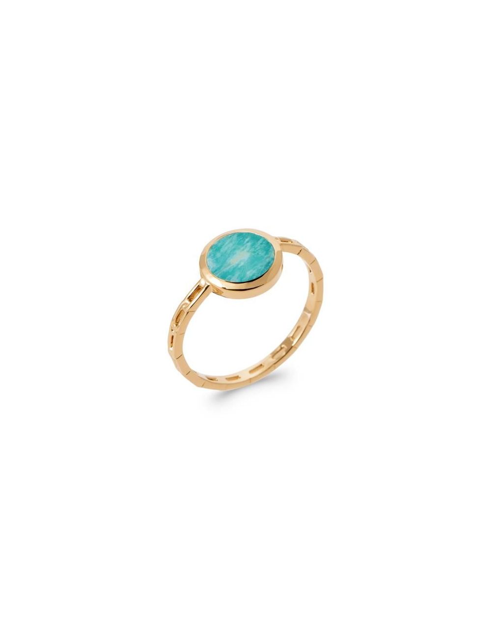 Bague pl-or 750 5mic amazonite