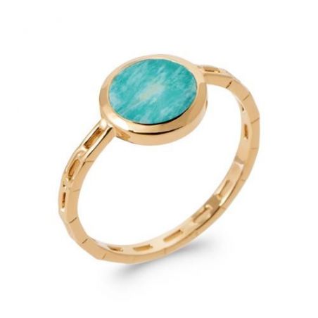 Bague pl-or 750 5mic amazonite