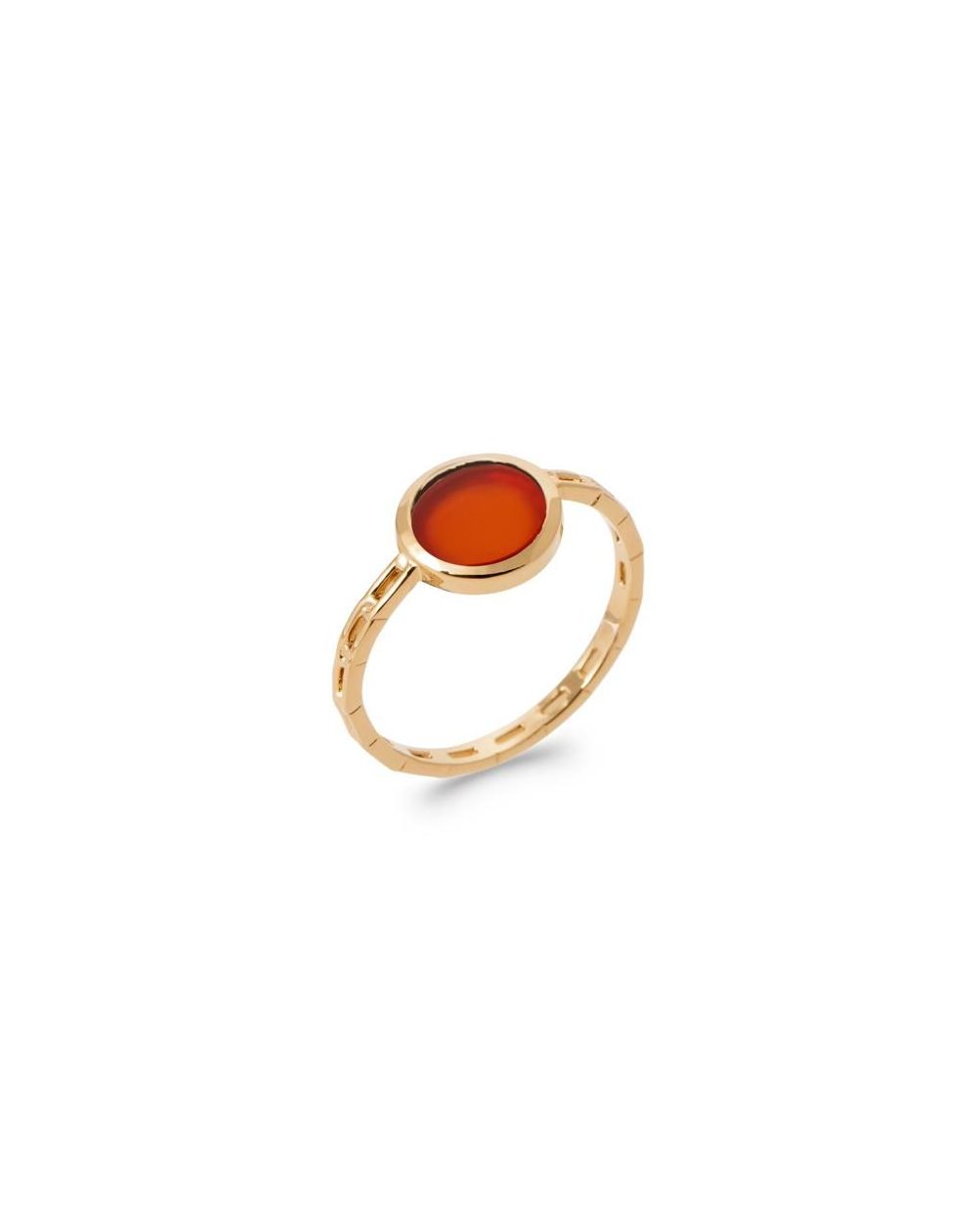 Bague pl-or 750 5mic agate rouge