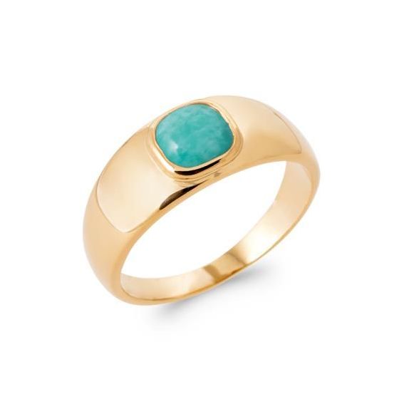 Bague pl-or 750 5mic amazonite