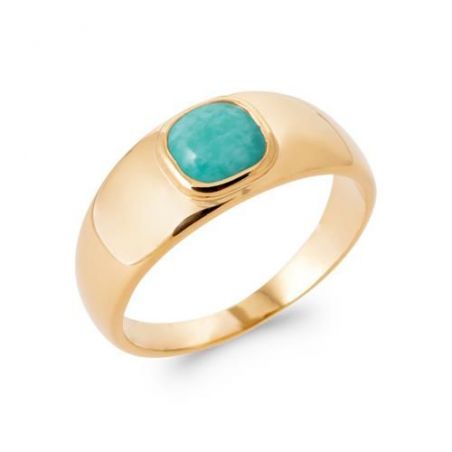 Bague pl-or 750 5mic amazonite