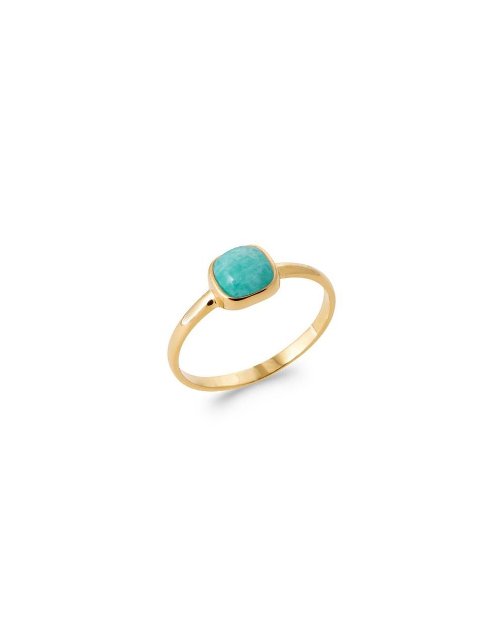 Bague pl-or 750 5mic amazonite