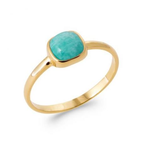 Bague pl-or 750 5mic amazonite