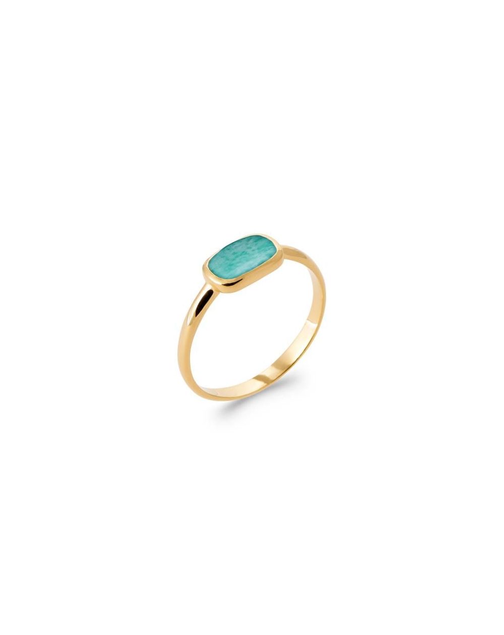 Bague pl-or 750 5mic amazonite