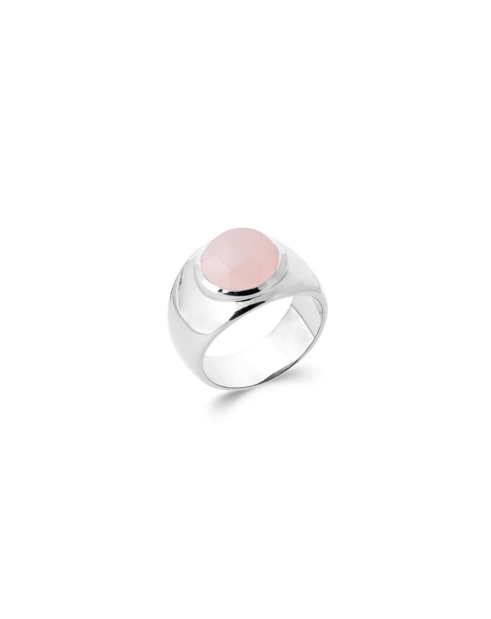 Bague argent 925 rhodie quartz rose