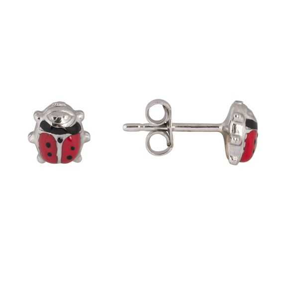 Enamelled Ladybug Stud Earrings