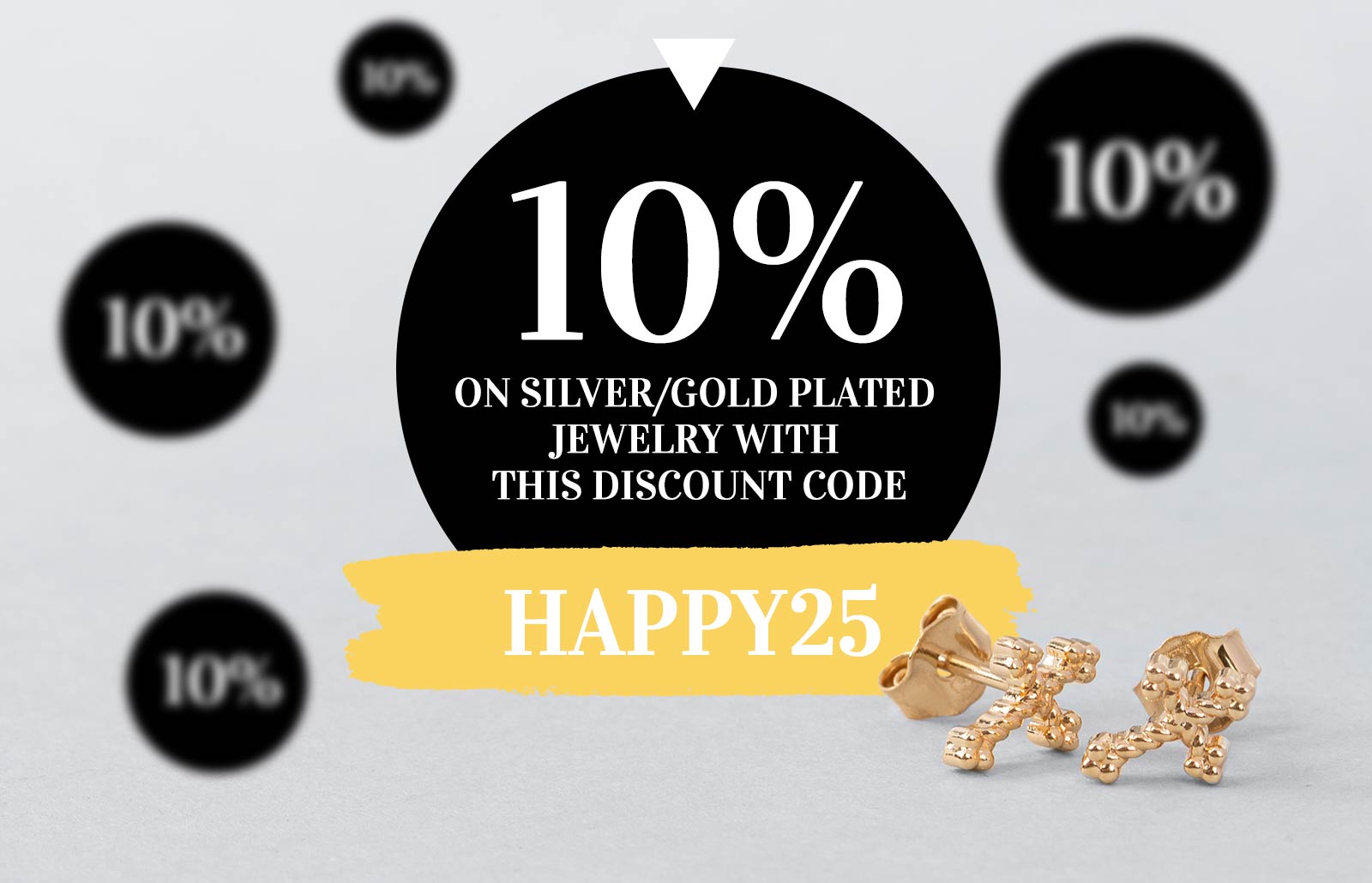 Profit from the 10% reduction on our jewelry argent/plaqué or